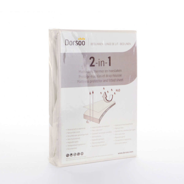 Dorsoo-matrasbeschermer-hoeslaken-2in1-creme-verpakking